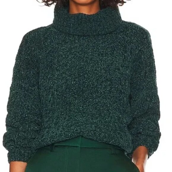 Blank NYC Chenile Turtleneck Braided Cable Sweater NEW - Picture 1 of 8